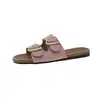 Pantuflas para Mujer para Usar Afuera, Nuevo Estilo de Moda Verano 2026 con Hebilla de Cinturón, Chanclas de Playa, Sandalias Planas Casuales