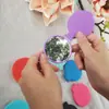 Espejo Plegable Portátil Pequeño de Alta Gama Casual Espejo Cosmético de un Solo Lado Creativo Redondo de Aluminio para Mujer Mini Maquillaje