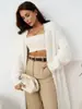 Chaqueta Suéter de Punto Europea y Americana Transfronteriza para Mujer 2025 Otoño e Invierno Estilo Largo Suave Estilo Holgado Perezoso Cárdigan Largo Hasta la Rodilla para Mujer