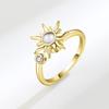 Anillo de la Fortuna de Año Nuevo con Diseño de Girasol Giratorio, Forma Redonda para Mujeres, Anillo para Aliviar el Estrés y Anti-Estrés