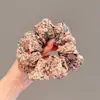 Scrunchie Floral Retrô Estilo Francês, Acessório de Cabelo Elegante de Luxo com Acabamento em Renda, Prendedor de Cabelo Estilo Mori Coreano