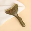 Raspador de Cola de Pez en Forma de Cuerno de Sándalo Dorado, Raspador Facial Multifuncional, Herramienta de Masaje de Meridianos, Peine de Masaje de Cuerno