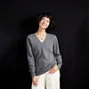 Suéter de cachemira suave de alta gama listo para usar para mujer, nueva colección otoño e invierno, cuello de color caramelo, capa base tejida de moda