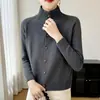 Jaqueta cardigan feminina, quente, algodão puro, cinza, adequada para usar por cima, com gola semi-alta dobrável, espessada para outono e inverno, pode ser usada em cross-border, fina