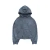 Sudadera Casual con Capucha y Cremallera de Lunares Estilo Y2K Insignia Bordada Retro Americana Chaqueta Cardigan Corta Dulce Fresca Venta al por Mayor
