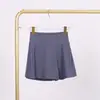 Saia Curta Lulu com Shorts de Yoga Embutidos, Saia de Secagem Rápida para Mulheres, Saia Esportiva de Tênis, Roupa Fitness Anti-Exposição para Mulheres
