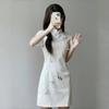 Novo Cheongsam Estilo Chinês Novo Modelo 2025 Versão Melhorada Menina Jovem Petite Verão Novo Vestido Bonito