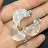 Venda Quente Transfronteiriça Cristal Natural Ametista Pirita Cristal Rosa Quartzo Verde Lápis Lazúli Pingente Lua