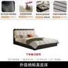 Cama puff estilo creme de couro genuíno preto cama moderna minimalista cama de casal macia estofada quarto de celebridade da internet retrô francês quarto principal mar