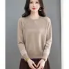 Otoño/Invierno 2026 Nuevo Estilo Coreano Moda Chic para Mamás Suéter de Punto de Cuello Redondo Delgado Top Base Reductor para Mujer