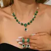 Colar de Cristal Luxuoso para Mulheres Estilo Francês Retrô Palácio Hong Kong Rubi Elegante Corrente para Clavícula Conjunto de Colares para Jantar para Mulheres