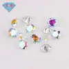 Huagang Gem Agujero Doble Redondo Chapado Color AB Circonita Piedra Desnuda Venta al por Mayor Color AB Chapado Piedra Blanca Piedra con Agujero Artificial