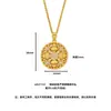 Estilo joyería oro arena dorada chapado en cobre alta retención de color filigrana hueca brújula de cuatro calabazas colgante cadena para clavícula de lujo ligero venta al por mayor