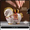 Adorno de Mascota de Té para Enriquecerse Rápidamente, Caballo Tang Giratorio Coleccionable, Decoración de Mesa de Té Estilo Chino que Atrae la Fortuna, Accesorios para Juego de Té