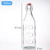 Tapa de cierre abatible para botella de vidrio con hebilla, botella de enzimas, botella de bebida de jugo 1000ml, botella de vino espumoso, botella vacía transparente