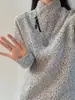 Nueva colección de otoño 2025 para hombre: sudadera de cuello redondo con diseño de cielo estrellado, prenda exterior estilo americano de forro polar pesado con estampado de cebra