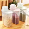 Pote de Grãos Plástico Cofrinho de Cozinha Doméstico Recipiente de Armazenamento Selado para Alimentos Produtos Secos Arroz Feijão Pote de Armazenamento para Produtos Secos