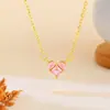 Collar Colgante de Corazón Rosa con Circonita Nuevo Verano 2026 para Mujer, Cadena para Clavícula Estilo Nicho de Lujo Ligero de Alta Gama