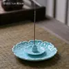 Novo Suporte de Incenso de Cerâmica Estilo Chinês Lótus para Uso Doméstico, Queimador de Incenso Interno para Sândalo, Agarwood, Bobinas de Incenso, Suporte de Incenso, Celadon