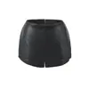 Saia-Calça de Couro PU com Zíper Dupla Face Estilo Retrô Americano para Mulheres Outono e Inverno 2025 Nova Coreana Sexy de Cintura Baixa que Cobre o Quadril Linha A