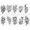 Adesivo de tatuagem de flor de esboço de braço transfronteiriço Sentido avançado Sexy Arm Female Simulation Scar Cover Adesivo de tatuagem temporária