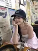 Gorra de Béisbol de Alta Calidad Estilo Coreano Bordado con Letras Estilo Ins para Mujer, Gorra de Sol de Verano Que Hace que la Cara Parezca Más Pequeña, Sombrero de Sol Liso