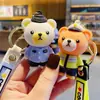 Llavero de Peluche de Oso Policía Tráfico Bombero Lindo de Dibujos Animados Llavero de Muñeca Promoción de Eventos Pequeños Regalos al por Mayor
