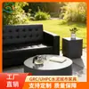 Mesa de centro redonda de hormigón estilo minimalista para tiendas, salas de estar, mesas auxiliares, ligera, simple, encimera interior, venta al por mayor, personalizada