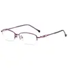 Nuevo marco de gafas para mujer con forma de trébol de cuatro hojas y espejo plano, marco metálico de media montura, se puede equipar con miopía