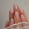 Arte de Uñas Degradado Transfronterizo Europeo y Americano Más Vendido Piezas de Uñas Portátiles Uñas Francesas Cortas Ovaladas Avanzadas Pegatinas para Uñas