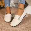 Comercio Exterior Transfronterizo Otoño 2026 Nuevos Mocasines Planos para Mujer, Zapatos Individuales Vintage, Zapatos de Cuero Cosidos a Mano para Mujer