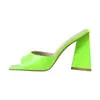 Sandalias Cuadradas Abiertas sin Cierre Estilo Europeo y Americano para Mujer, Sandalias de Verano para Exteriores Transparentes con Tacón Grueso, Talla 46 Talla Grande Tacones Altos Transfronterizos