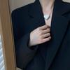 Colar Dongdaemun da Coreia 2021 Nova Mulher s925 Prata Esterlina Fosca Grande Amor Pingente Vento Frio Clavícula Cadeia