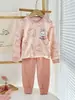 Pijamas para niños Algodón puro Ropa de otoño y conjunto de pantalones Ropa interior térmica para bebés y niñas Capa base para niños pequeños Suéter de algodón