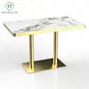 Mesa de Comedor Gruesa de Pizarra Anti-quemaduras y Resistente a Altas Temperaturas, Patrón de Mármol Natural de Lujo Ligero, Modelo Rectangular para Villas y Hoteles