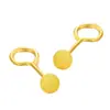 Aretes de Gancho Curvo con Cuentas de Arena Dorada Vietnamita y Brillo Esmerilado Estilo Coreano Simples y de Moda Fabricante de Aretes para Mujer Venta al por Mayor