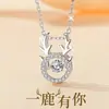 Chao Red de Chao plata S925 ciervo tiene tu corazón latiendo collar femenino cadena de clavícula de plata de ley collar inteligente fabricantes suministro