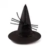 Halloween Niños Adultos Fiesta Sombrero de Bruja Sombrero de Bruja Maquillaje Disfraz Accesorios Tela No Tejida Araña Negra Sombrero de Bruja