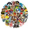 50 nuevas pegatinas de graffiti de piratas de dibujos animados, pegatinas decorativas personalizadas para tazas de agua, tabletas, cuadernos, pegatinas de PVC impermeables