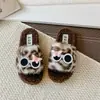 Pantuflas Peludas para Niñas, Nuevo Estilo Otoño e Invierno, Pantuflas de Algodón de Princesa para Niños, Elegantes para Casa y Exteriores, Pantuflas Cálidas de Dibujos Animados para Niñas