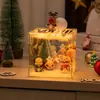 Luz de Noturna Cubo Mágico de Natal Boneca de Desenho Animado Pequeno Presente DIY Ornamento de Mesa Tridimensional Pequeno Carregamento USB