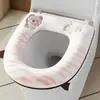 Cojín para Asiento de Inodoro Otoño e Invierno Cálido Nuevo Dibujo Animado Lindo Hogar Inodoro Felpa Gruesa Cremallera Funda para Asiento de Inodoro