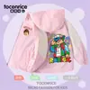 Jaqueta corta-vento com forro de fleece para meninos Roblox, corta-vento com capuz e estampa de desenho animado para crianças mais velhas, estilo inverno