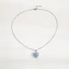Europa y Estados Unidos collar colgante luminoso transfronterizo amor piedra natural cadena de acero de titanio retro no se decolora joyería cadena para el cuello mujeres
