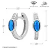 Pendientes de Plata de Ley S925 Más Vendidos Cross Moda Incrustaciones de Circonita Ovalada Multicolor Tachuelas para Oreja Lujo Ligero Sensación de Alta Gama Joyería de Plata