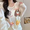 Blusa de Verano Fina Holgada para Mujer con Camiseta Estampada de Perros, Cubre-traje con Protección Solar, Top Fino de Capa Base Verano 2026