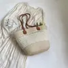 2026 Bolso de Cuerda de Algodón de Gran Capacidad Nuevo para el Día a Día, Bolso de Paja de Verano para Mujer, Bolso Simple Casual para Playa y Vacaciones en la Costa
