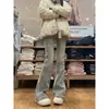 Jeans Retro de Terciopelo Micro-Acampanados para Mujer en Otoño e Invierno Nuevo Talla Grande para Gorditas Cintura Alta Ajustados Pierna Ancha Acampanados Forma de Herradura