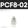 1 Conector Neumático de Giro Rápido de Cobre Rosca Interna Recto para Tubería de Aire Pcf6-01/8-02/10-03/12-04