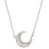 Colar Estilo Coreano Estilo Frio Cheio de Diamantes Pingente de Lua Colar Feminino Moderno Simples Colar de Pescoço Joia de Pescoço Corrente de Clavícula